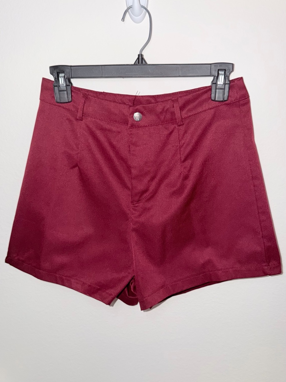 Women's Burgundy High-Waist Shorts